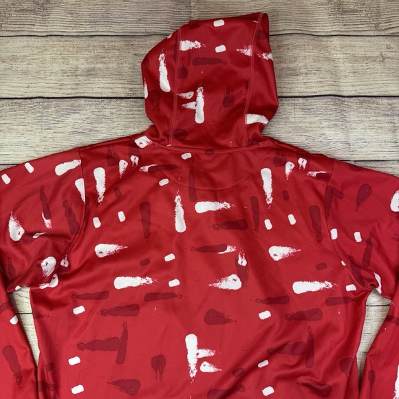 Under Armour Red Paint‎ Splatter Hoodie Men's Medium - Picture 9 of 9
